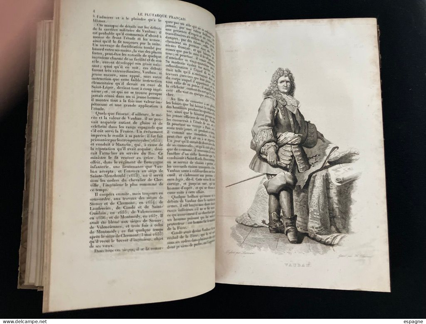 Plutarque français ensemble de biographies de personnages illustres avec illustration pour chacun  1836