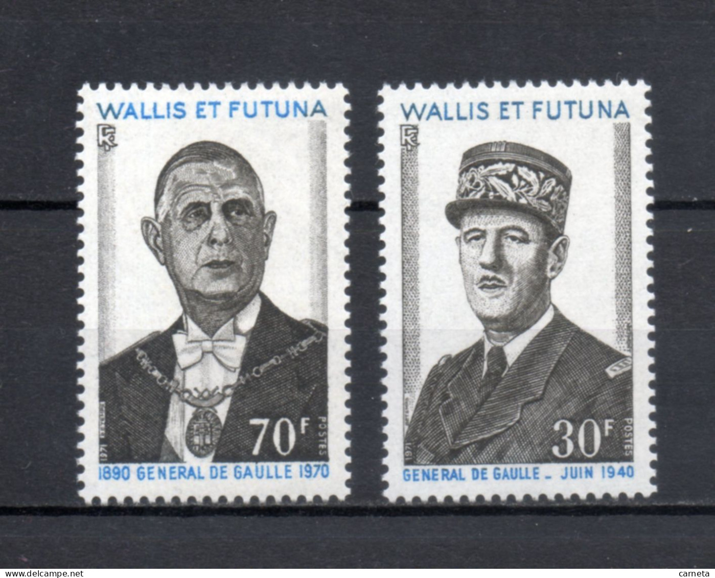 WALLIS ET FUTUNA N° 180 + 181   NEUFS SANS CHARNIERE COTE 28.00€    GENERAL DE GAULLE - Unused Stamps