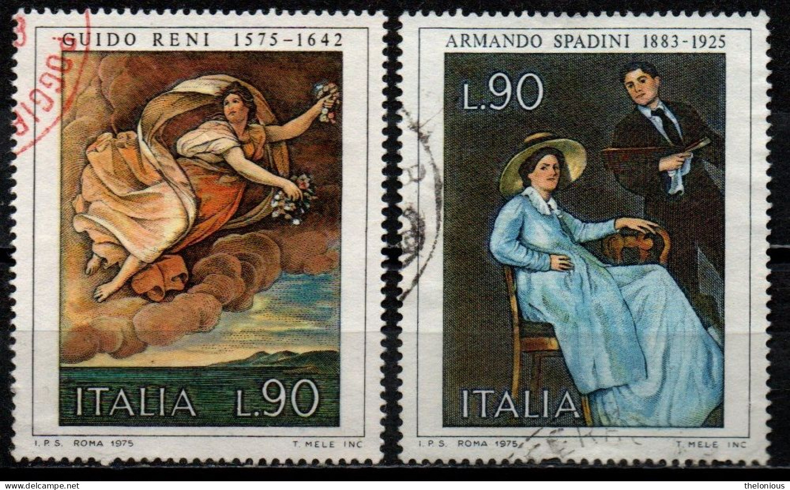 Italia Repubblica 1975: Arte: Guido Reni E Armando Spadini - Usati - 1971-80: Afgestempeld