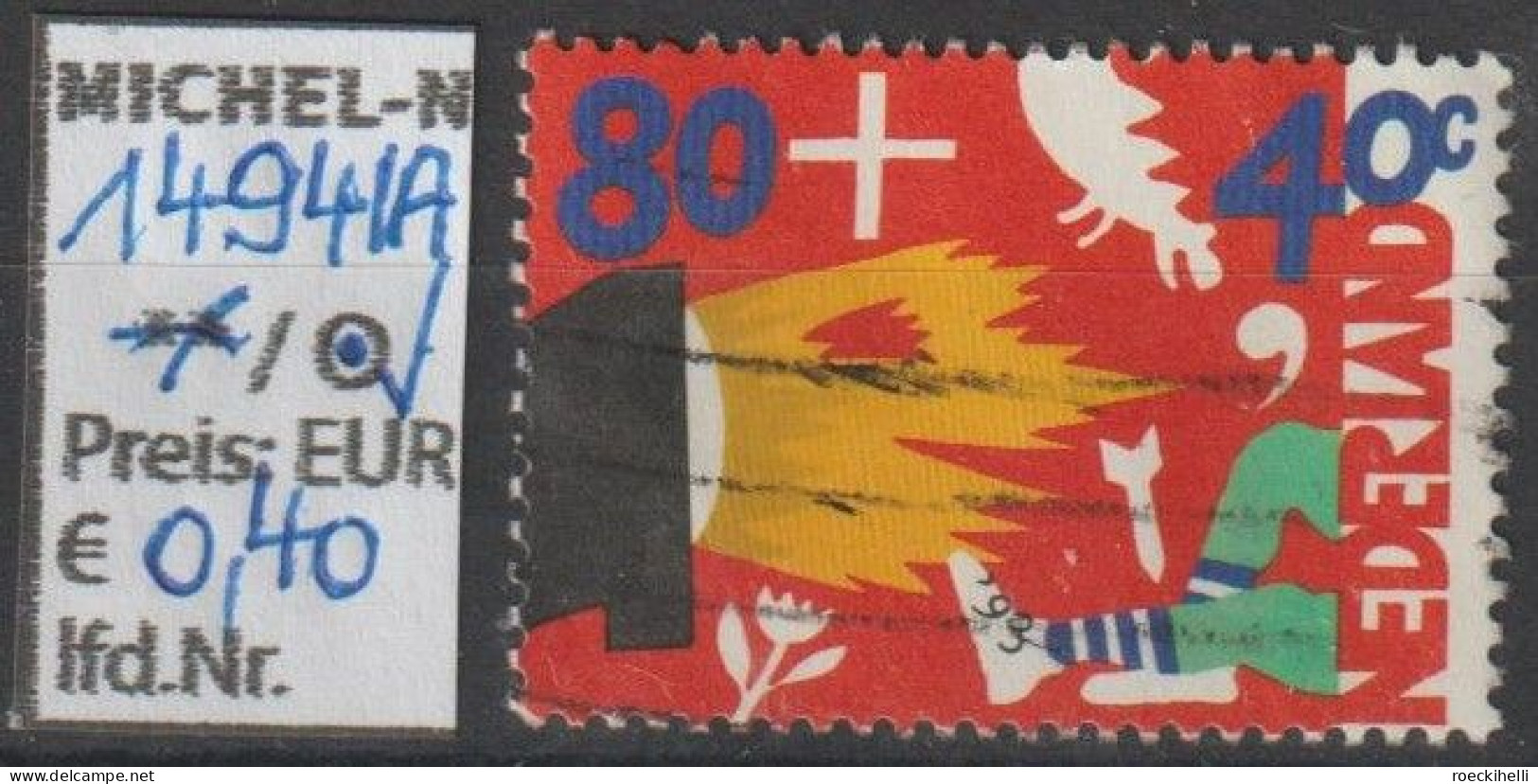 1993 - NIEDERLANDE - SM "Voor Het Kind" 80+40 C Mehrf. - O  Gestempelt - S.Scan (1494IAo Nl) - Gebraucht