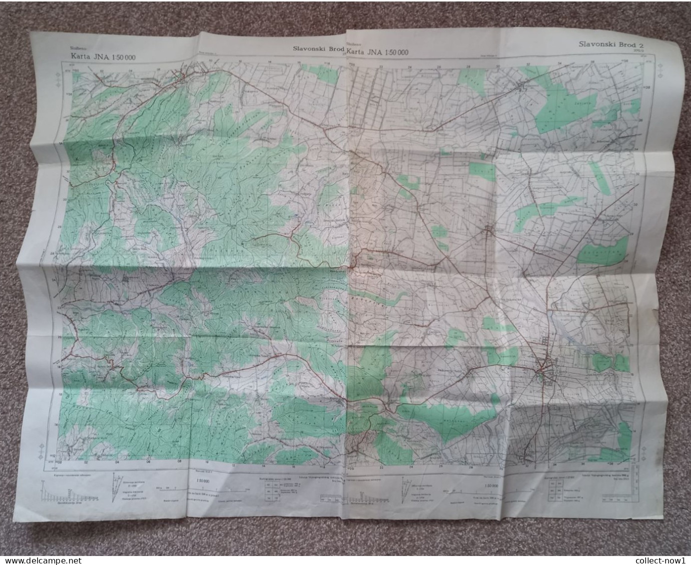 Topographical Maps - Croatia / Slavonski Brod - JNA YUGOSLAVIA ARMY MAP MILITARY CHART PLAN - Topographical Maps