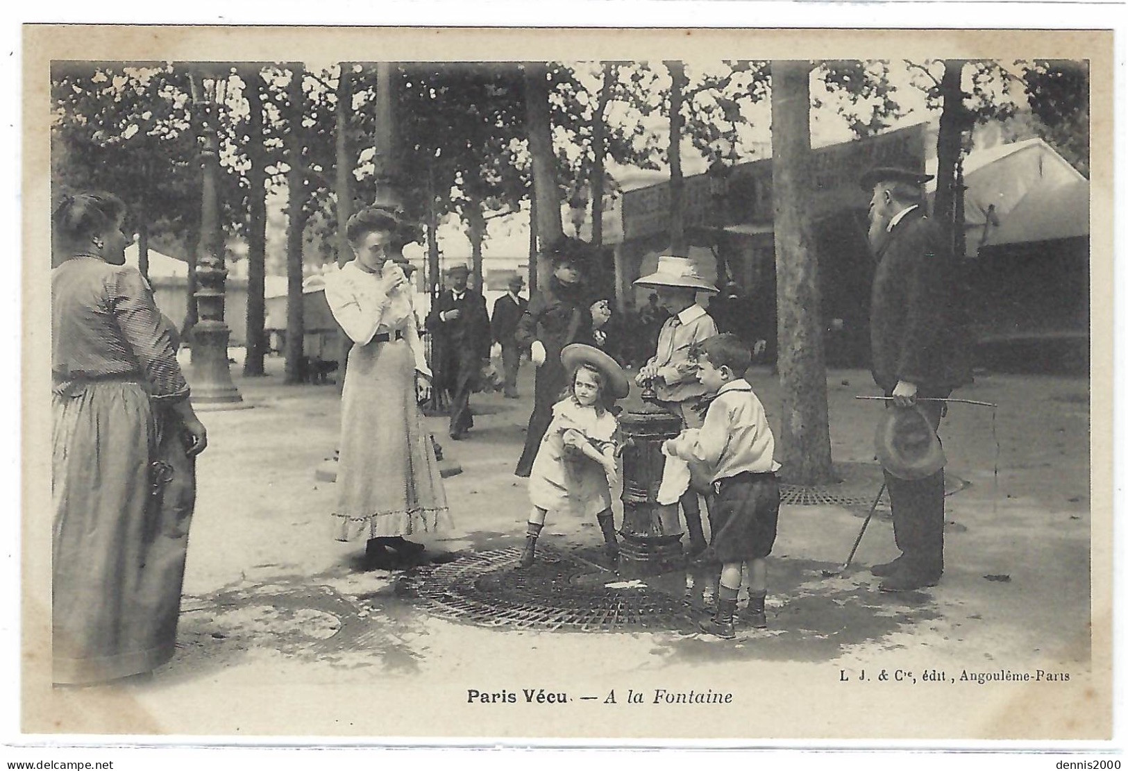 PARIS VECU - A La Fontaine - ENFANTS - Ed. L. J. & Cie, Angouleme-Paris - Lots, Séries, Collections