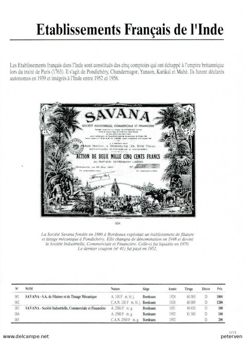 SAVANA - Industrielle, Commerciale Et Financière - Asia