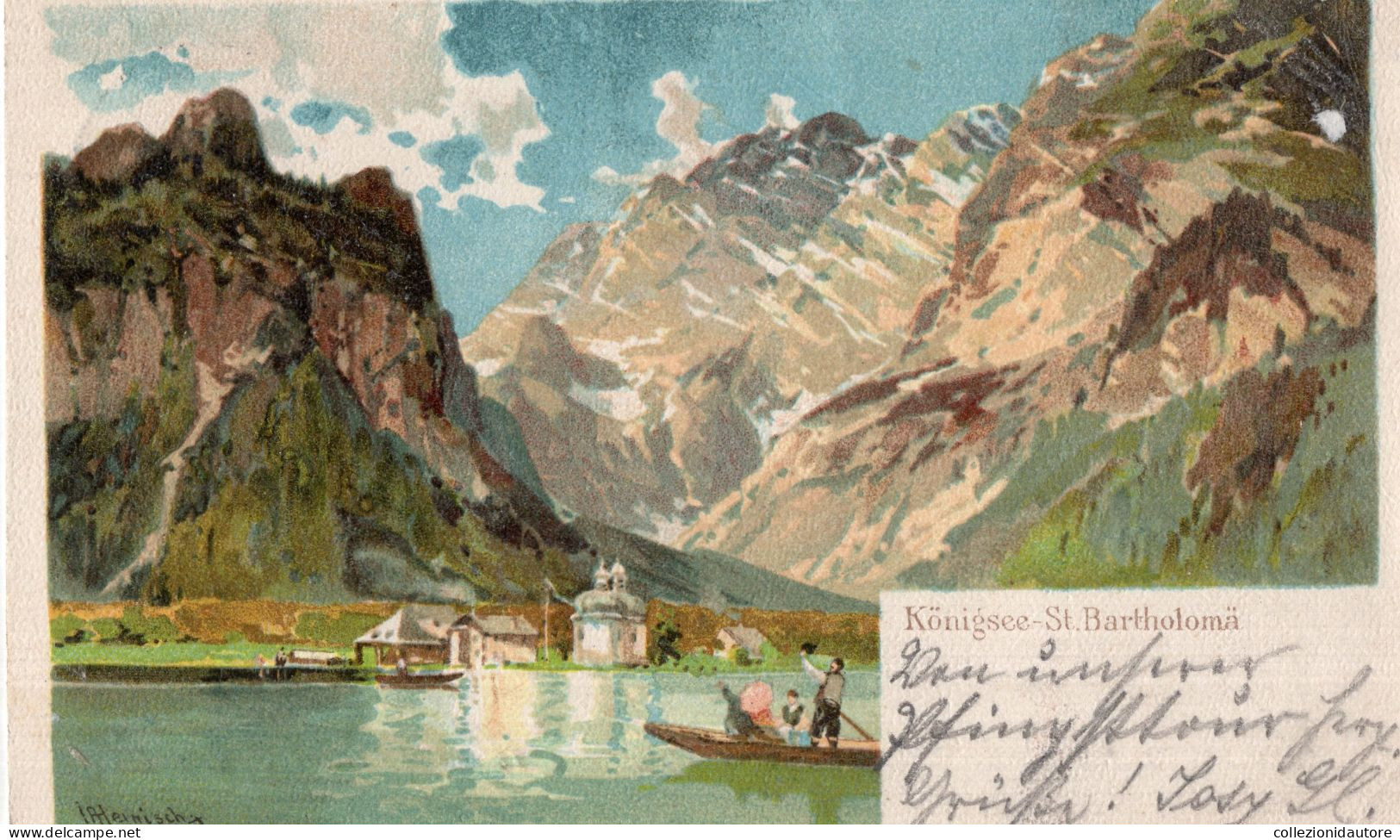 SCHLOSSTEICH - GRUSS AUS CHEMNITZ - CARTOLINA FP SPEDITA NEL 1900 - Berchtesgaden