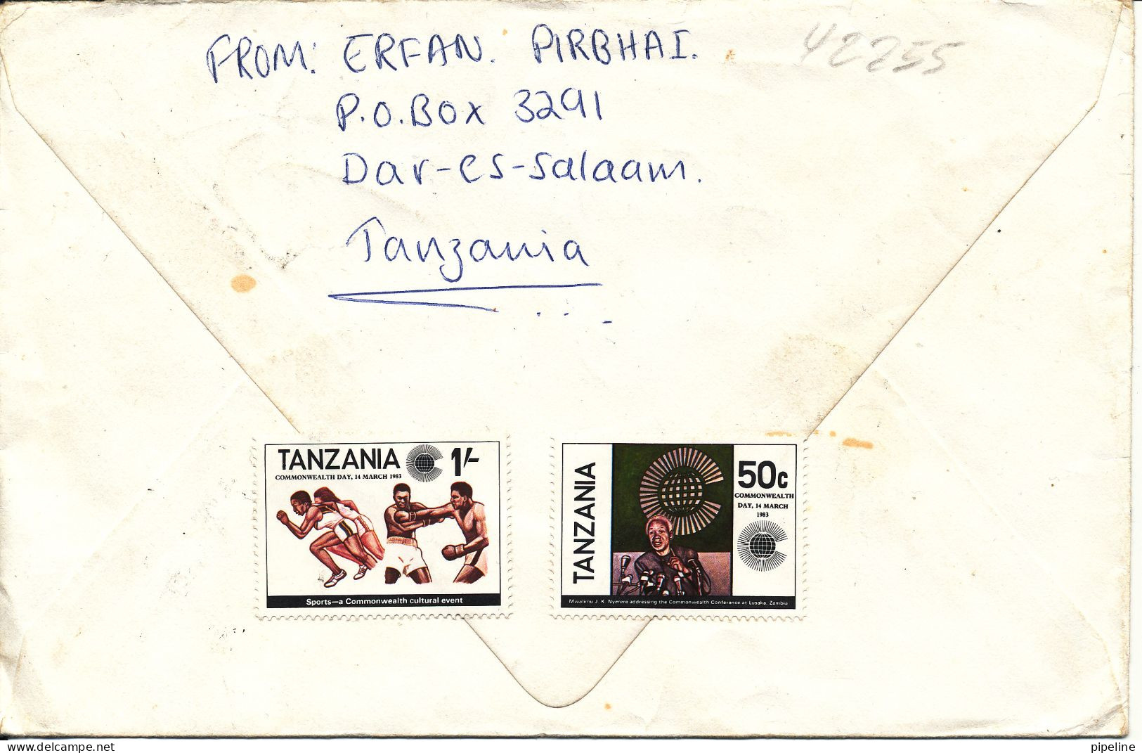 Tanzania Cover Sent Air Mail To Denmark  With More Topic Stamps 6-4-1983 - Tanzanie (1964-...)