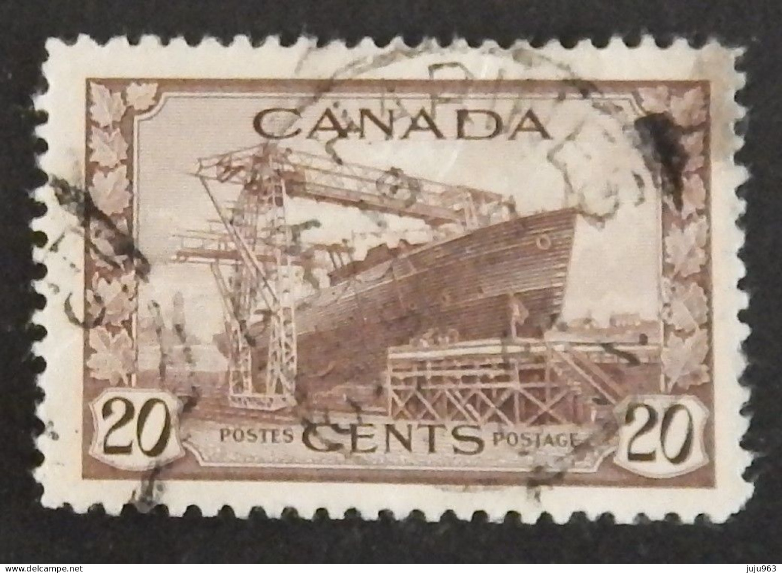 CANADA YT 216 OBLITÉRÉ "CORVETTE" ANNÉES 1943/1948 - Usados