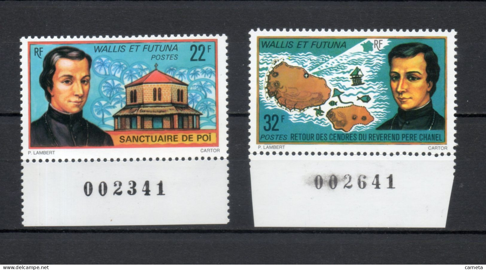 WALLIS ET FUTUNA N° 196 + 197   NEUFS SANS CHARNIERE COTE 4.60€    REVEREND PERE CHANEL - Unused Stamps