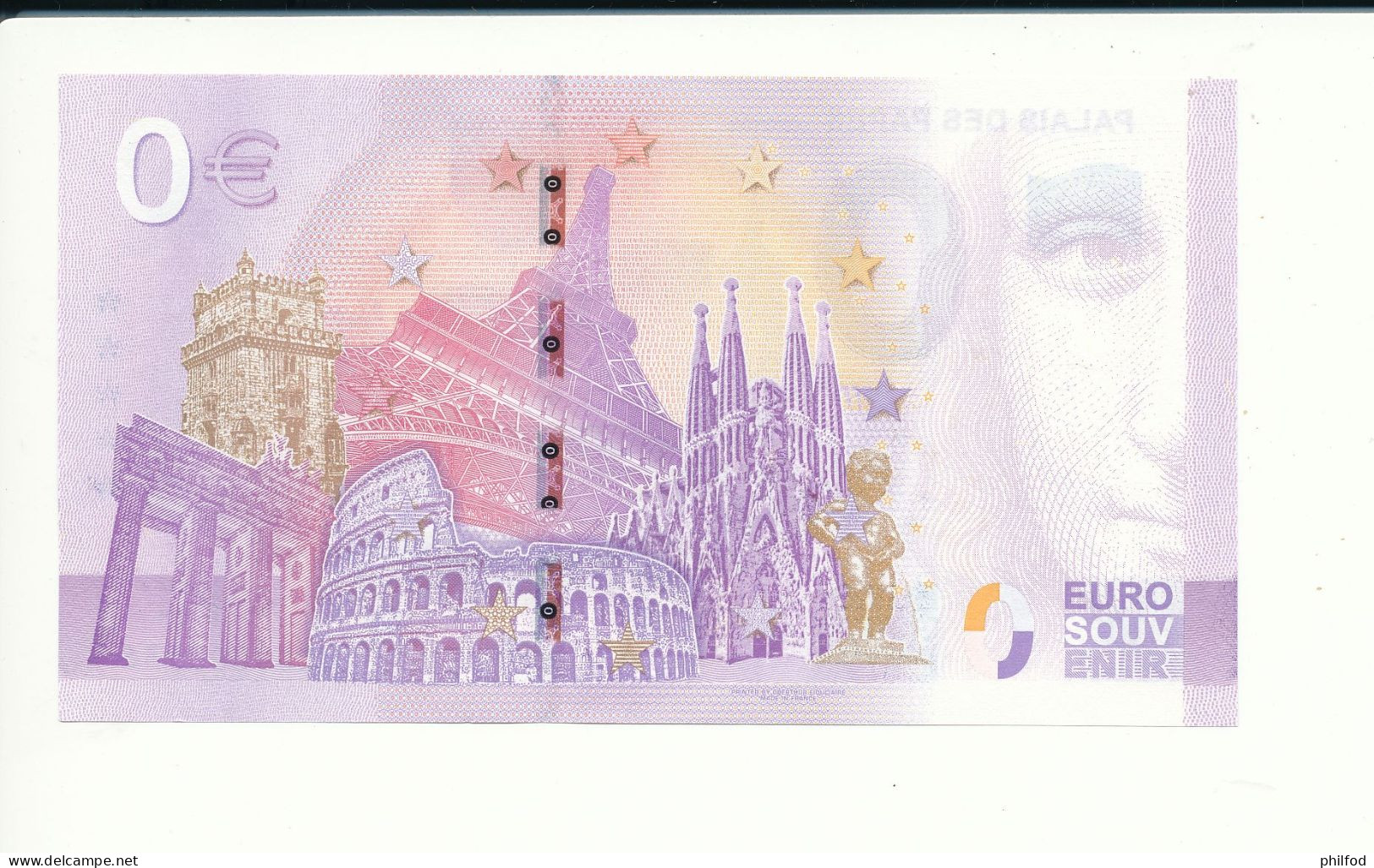 Billet Touristique  0 Euro  - PALAIS DES PAPES AVIGNON - UEDV - 2022-8 -  N° 536 - Autres & Non Classés