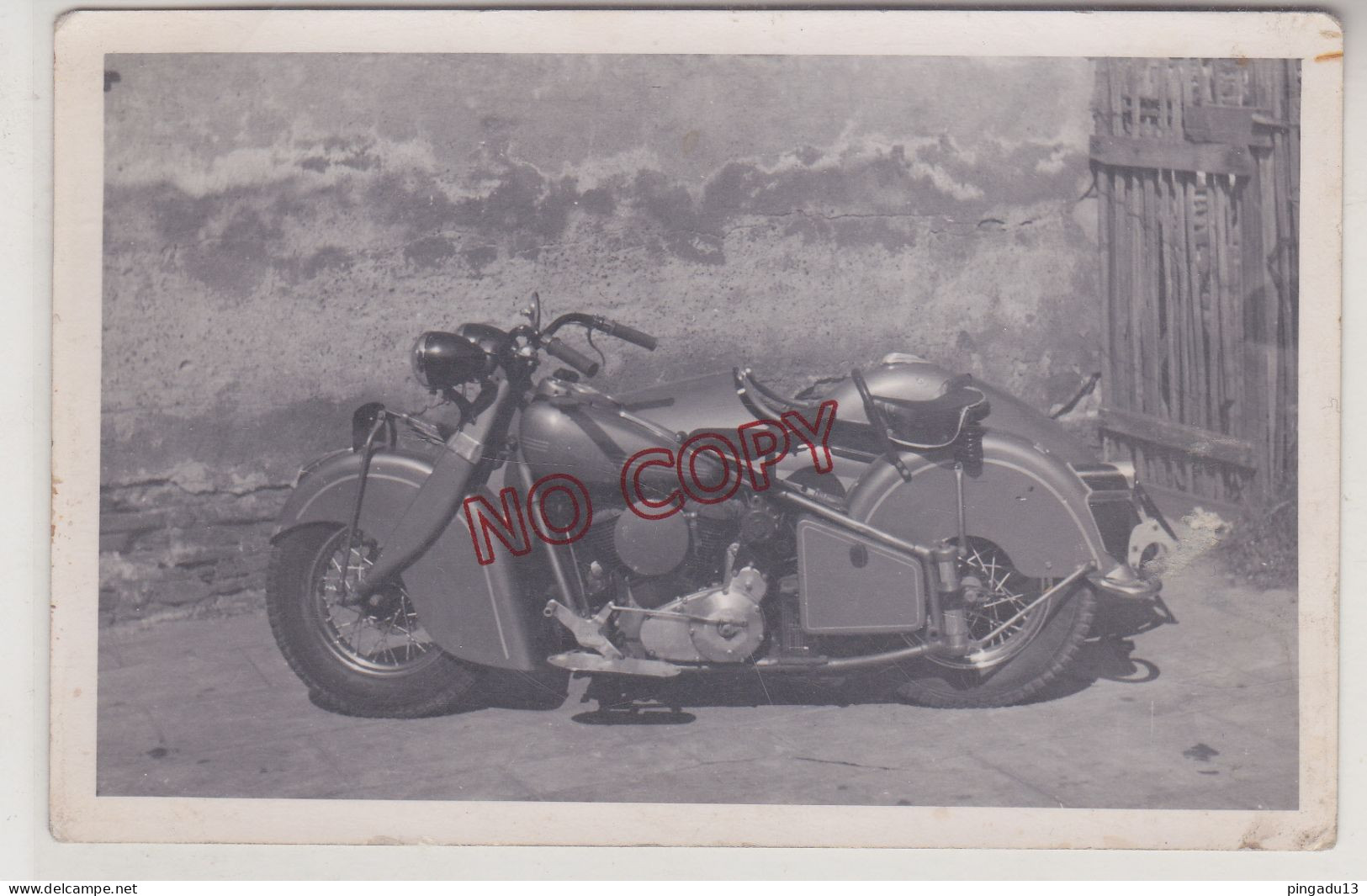 Photo Format Carte Photo Side-car Indian Moto Ancienne - Motor Bikes