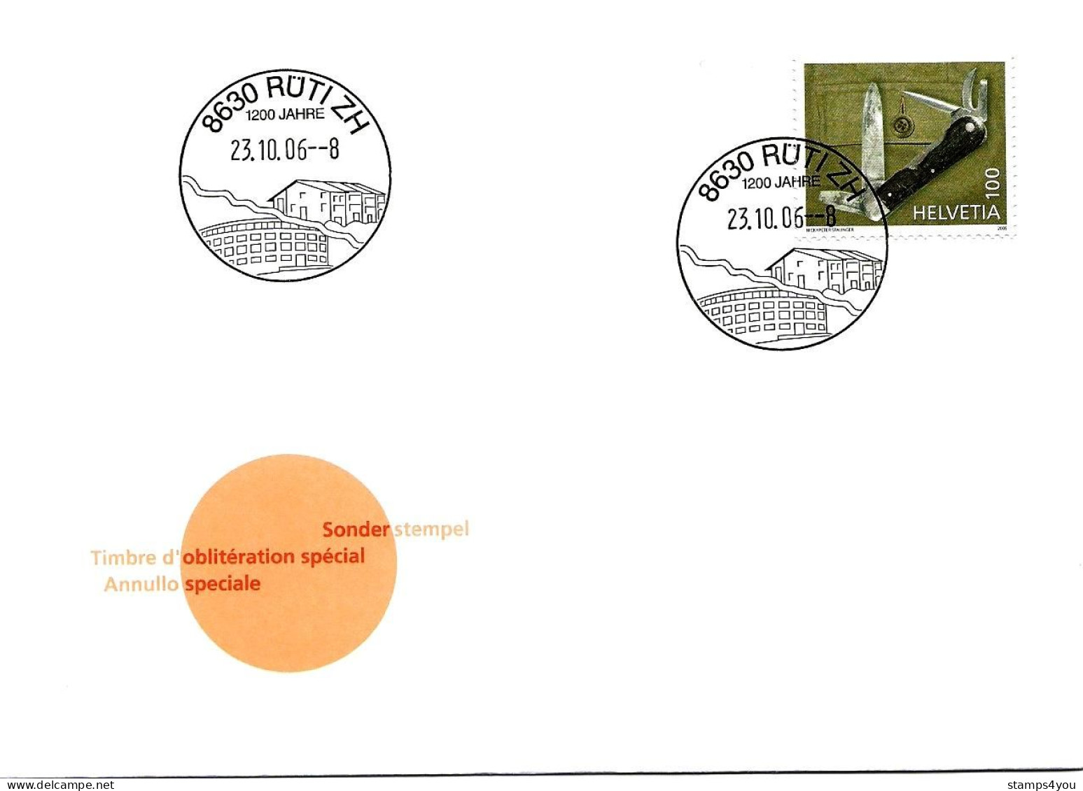 CH - 130 - Enveloppe Avec Oblit Spéciale "Rüti ZH  1200 Jahe" 2006 - Poststempel