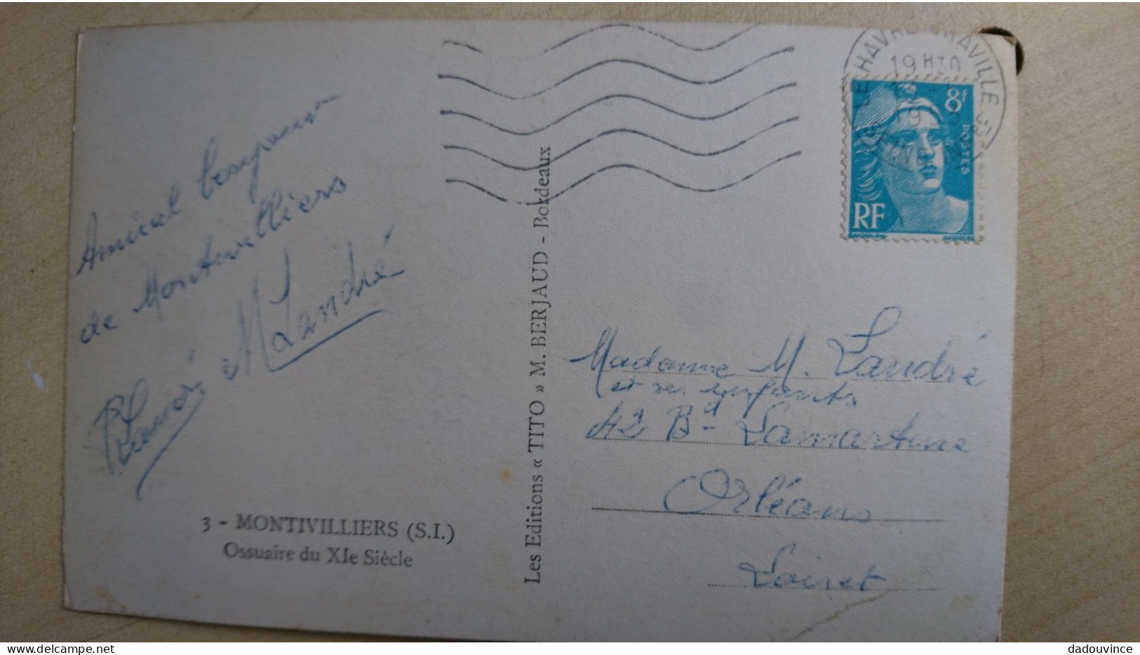 Montivilliers 1953, Ossuaire Du XI Siècle - Montivilliers