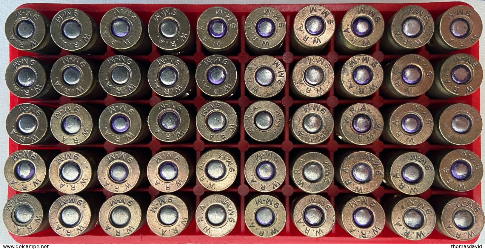 Lot De 50 Balles De 9mm W.R.A. Winchester Repeating Arms Co. 1939-1945. WW2. - Armas De Colección