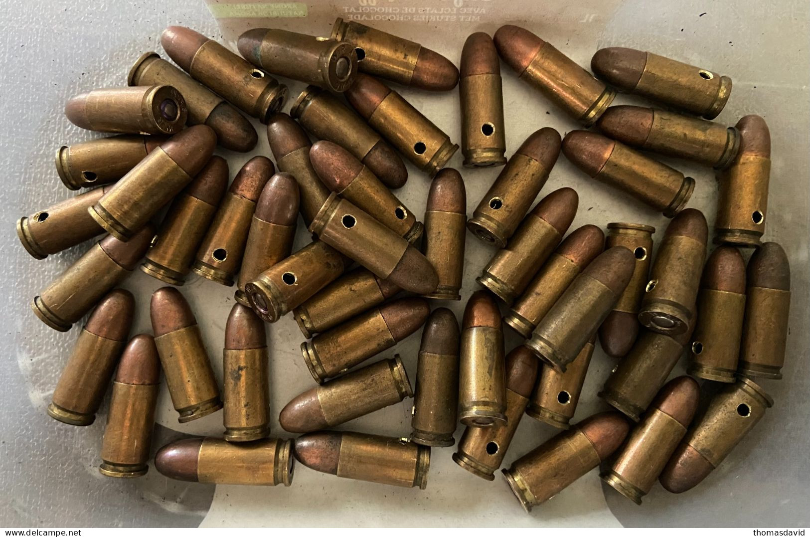 Lot de 50 balles de 9mm W.R.A. Winchester Repeating Arms Co. 1939-1945. WW2.