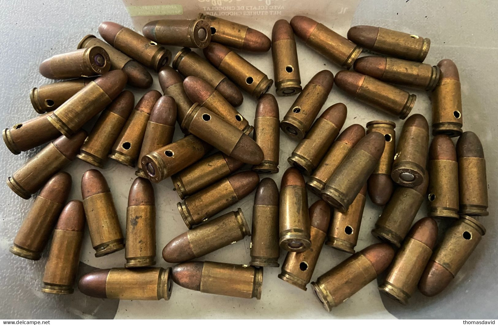 Lot de 50 balles de 9mm W.R.A. Winchester Repeating Arms Co. 1939-1945. WW2.