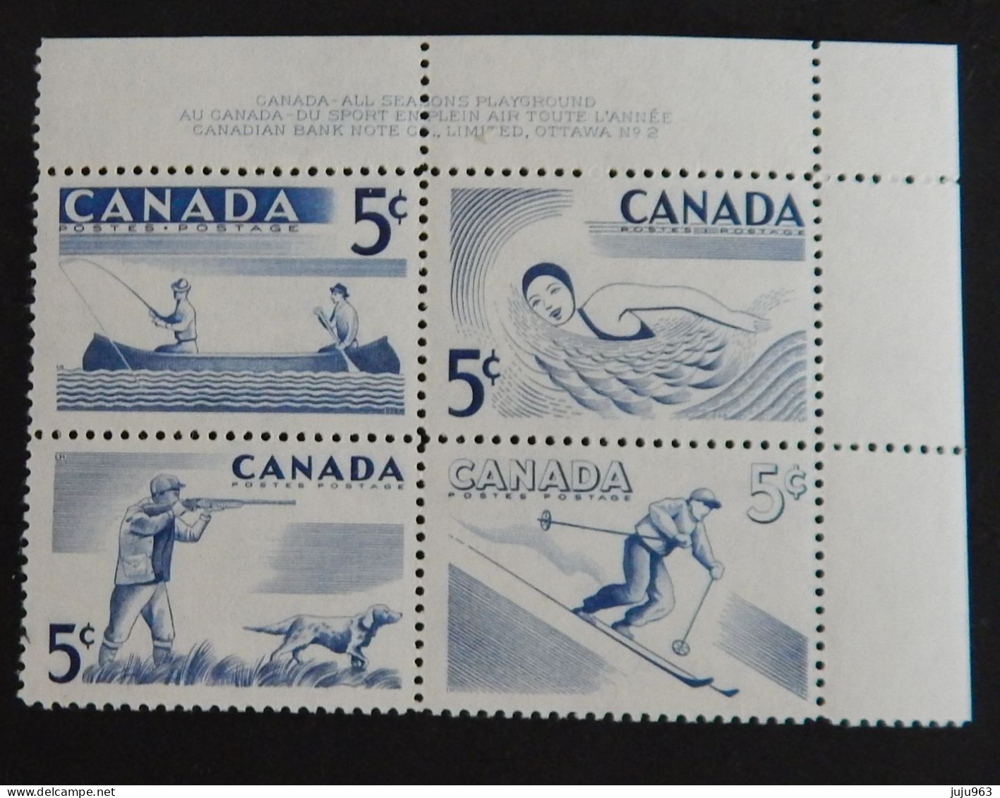 CANADA YT 292/295 NEUFS**MNH AVEC BDF "SPORTS EN PLEIN AIR"  ANNÉE 1957 - Ongebruikt