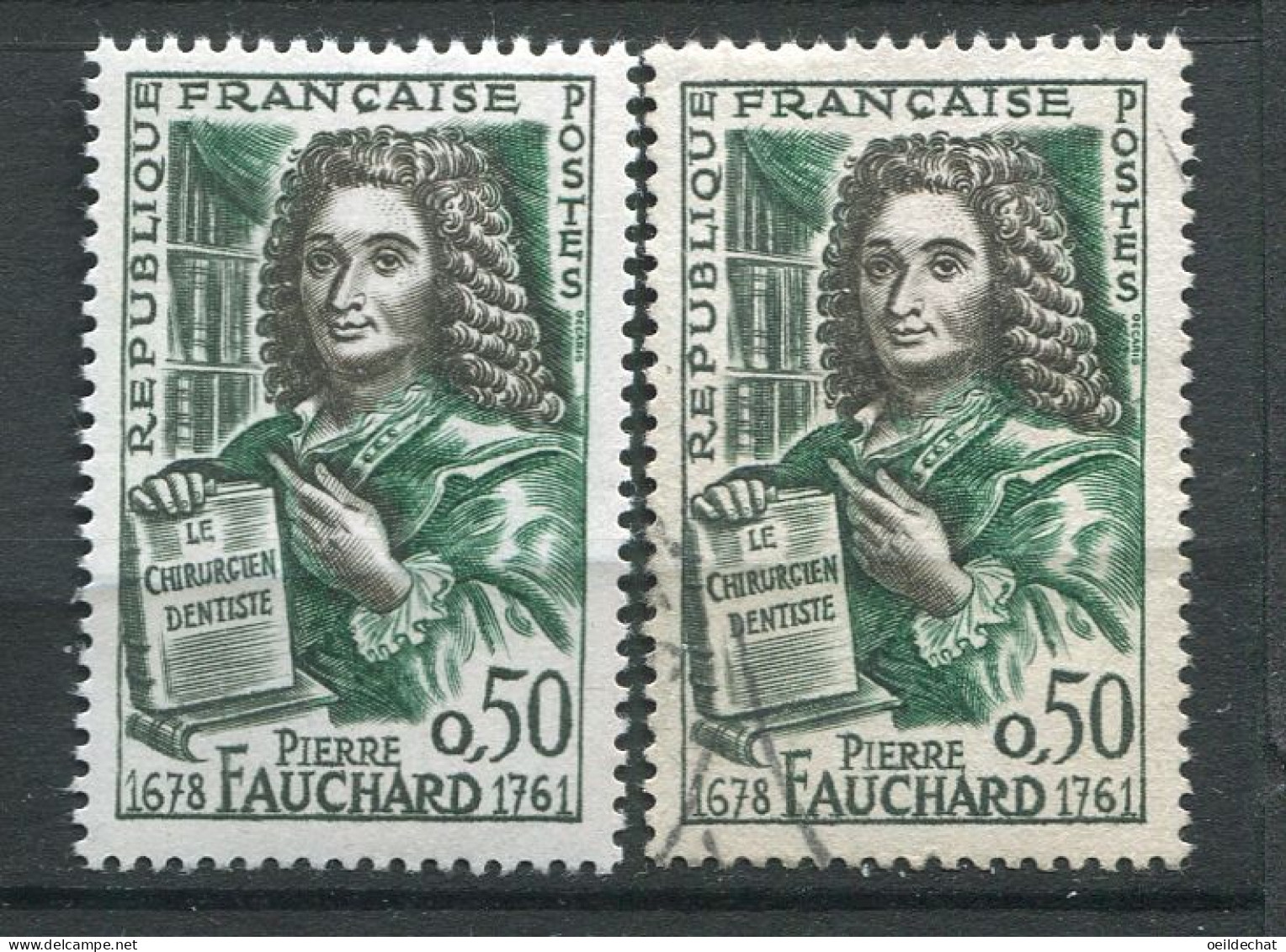 26402 FRANCE N°1307** 50c. Pierre Fauchard : Main Teinté De Vert + Normal (non Inclus) 1961  TB   - Unused Stamps