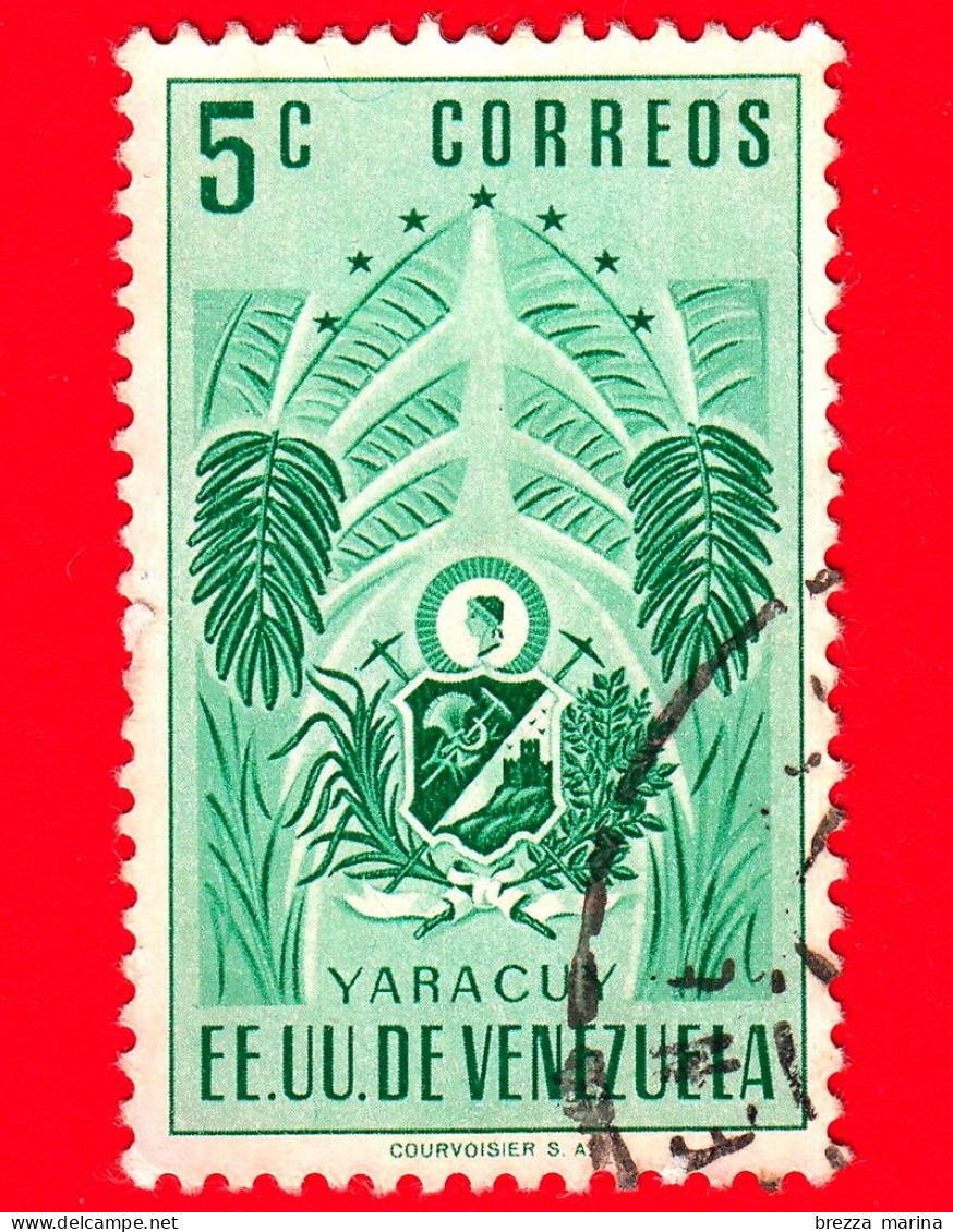 VENEZUELA - Usato - 1953 - Stemma Dello Stato Di Yaracuy - Arms - 5 - Venezuela