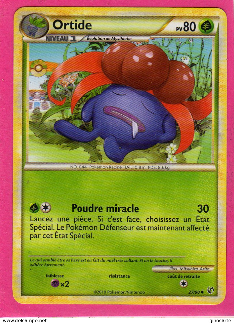 Carte Pokemon Francaise 2010 Heart Gold Indomptable 27/90 Ortide 80pv Bon Etat - HeartGold SoulSilver