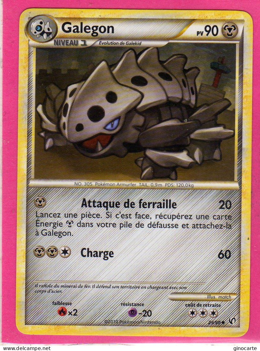 Carte Pokemon Francaise 2010 Heart Gold Indomptable 29/90 Galegon 90pv Bon Etat - HeartGold & SoulSilver