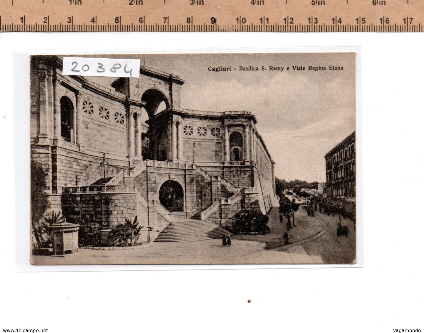 20384 CAGLIARI BASILICA S REMY VIALE REGINA ELENA ANIMATA 1929 - Cagliari