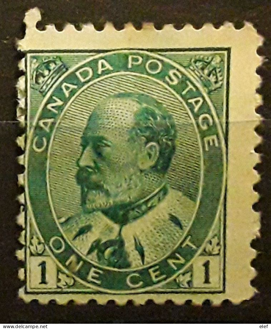 CANADA 1903 King Edward VII , Yvert 78, 1 C Vert Neuf (*) MNG, TB Cote 18 E - Unused Stamps