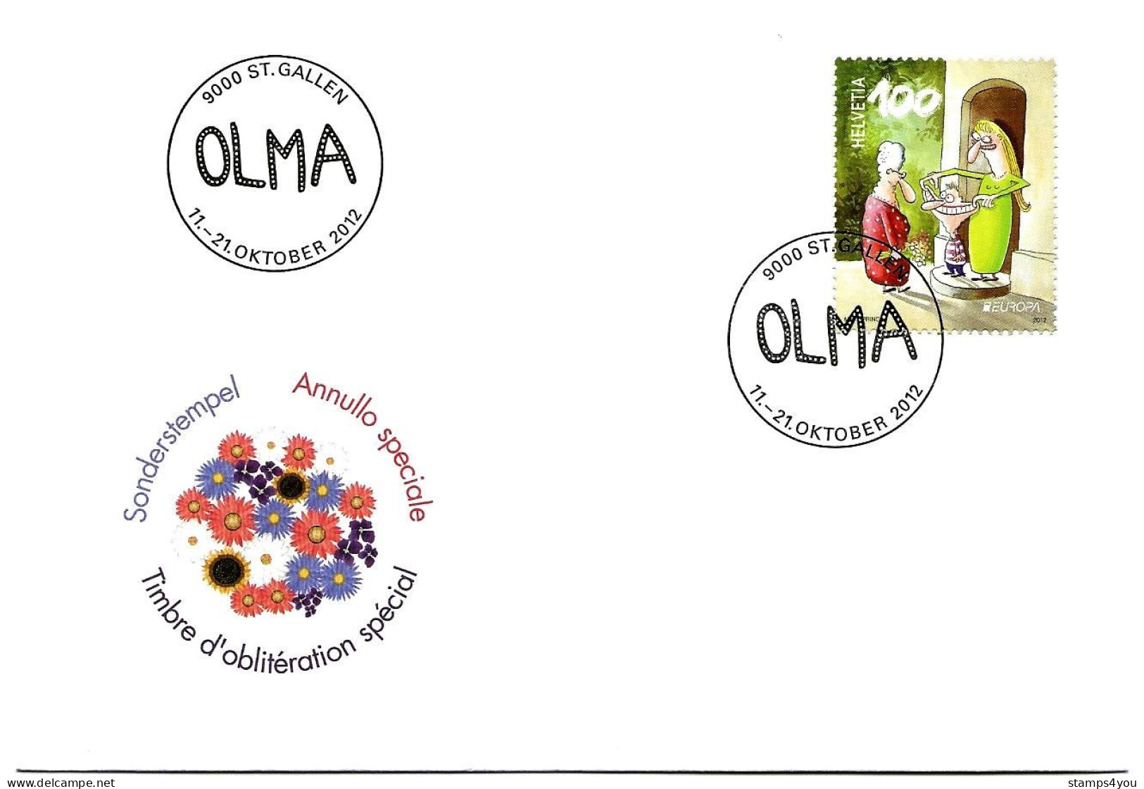 CH - 135 - Enveloppe Avec Oblit Spéciale "OLMA 2012 St Gallen" - Poststempel