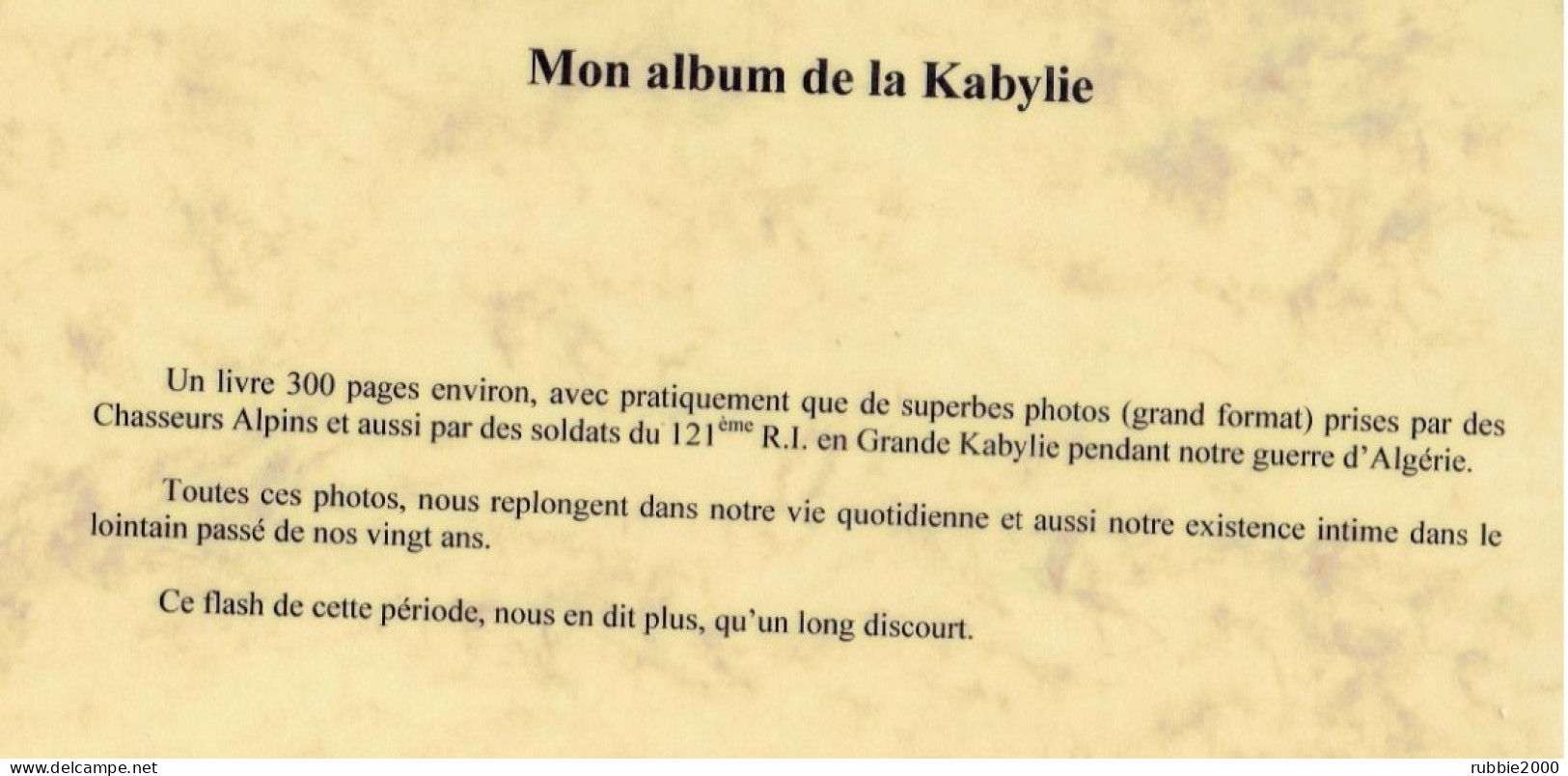 MON ALBUM DE LA KABYLIE 1959 1962 MICHEL TEYSSOT ALGERIE FRANCAISE GUERRE PHOTOGRAPHIE - French