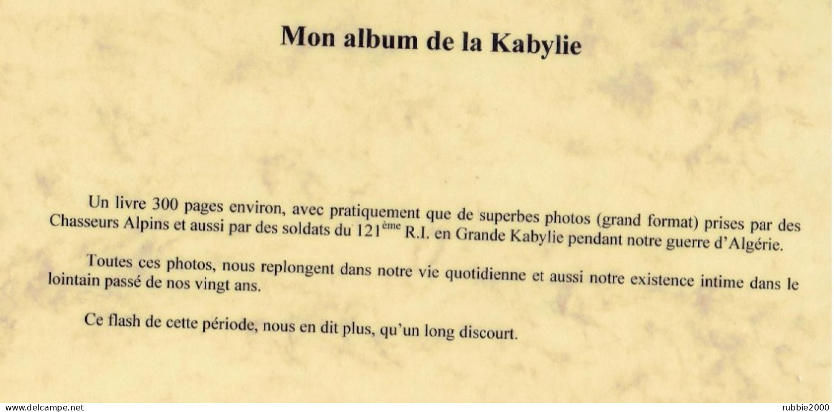 MON ALBUM DE LA KABYLIE 1959 1962 MICHEL TEYSSOT ALGERIE FRANCAISE GUERRE PHOTOGRAPHIE - Frans