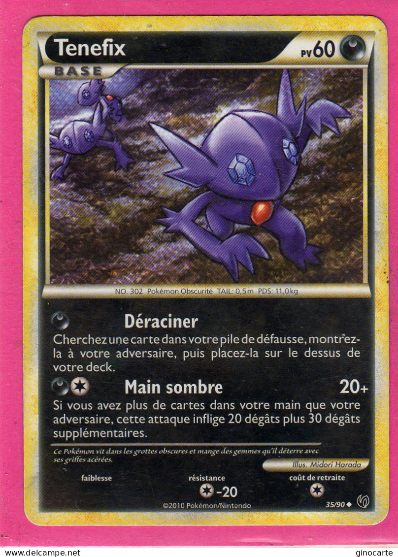 Carte Pokemon Francaise 2010 Heart Gold Indomptable 35/90 Tenefix 60pv Occasion - HeartGold SoulSilver