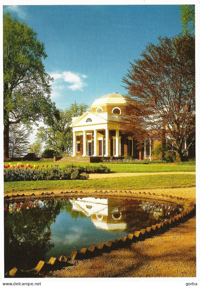 *CPM - ETATS UNIS - VIRGINIE - CHARLOTTESVILLE - MONTICELLO  West Front With Fish Pond - Otros & Sin Clasificación