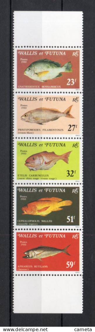 WALLIS ET FUTUNA N° 259 à 263   NEUFS SANS CHARNIERE COTE 15.00€    POISSON ANIMAUX FAUNE - Nuovi