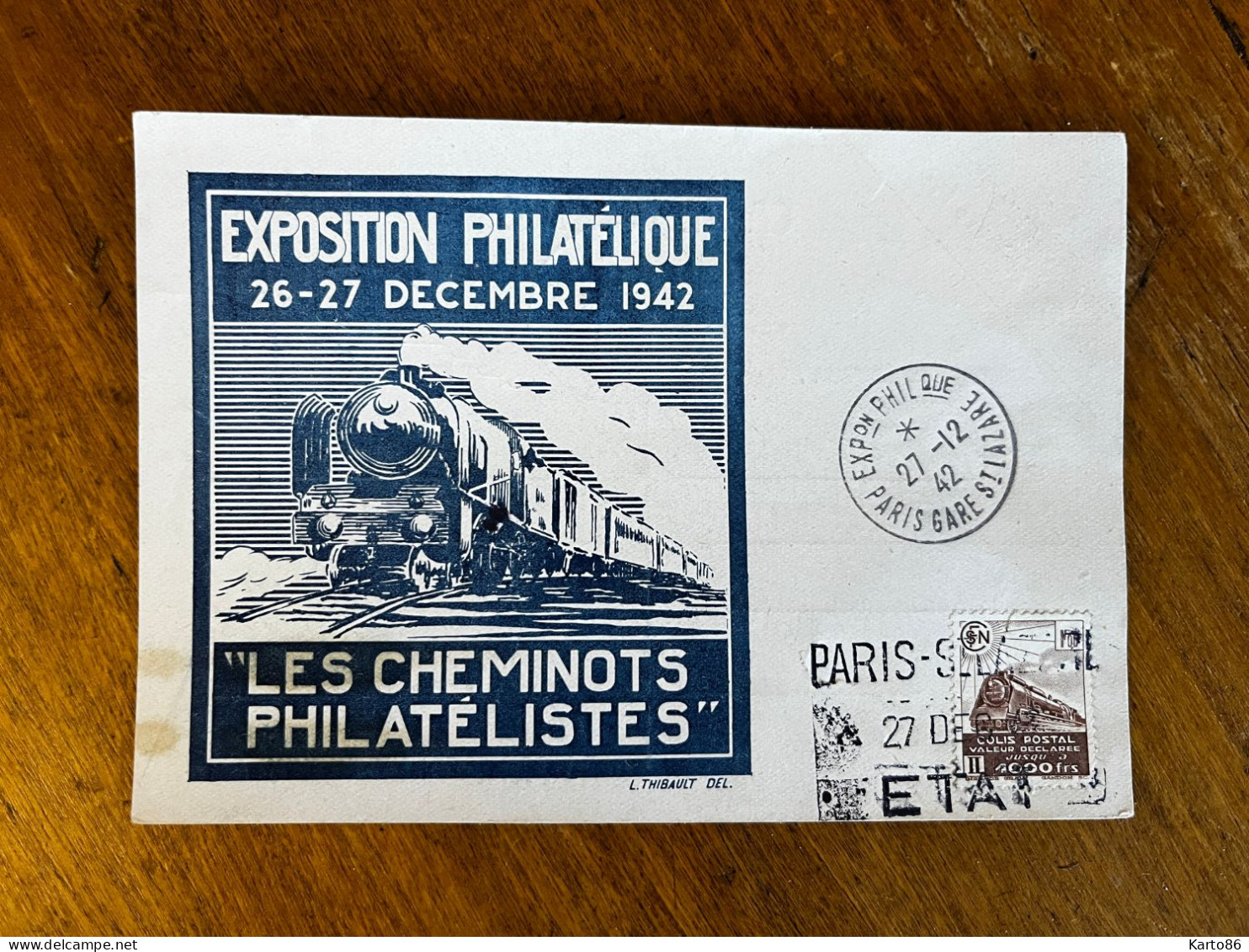 Philatélie * Entier Postal " Expostiton Philatélique Décembre 1942 Les Cheminots Philatélistes Paris St Lazare " - Briefmarken (Abbildungen)