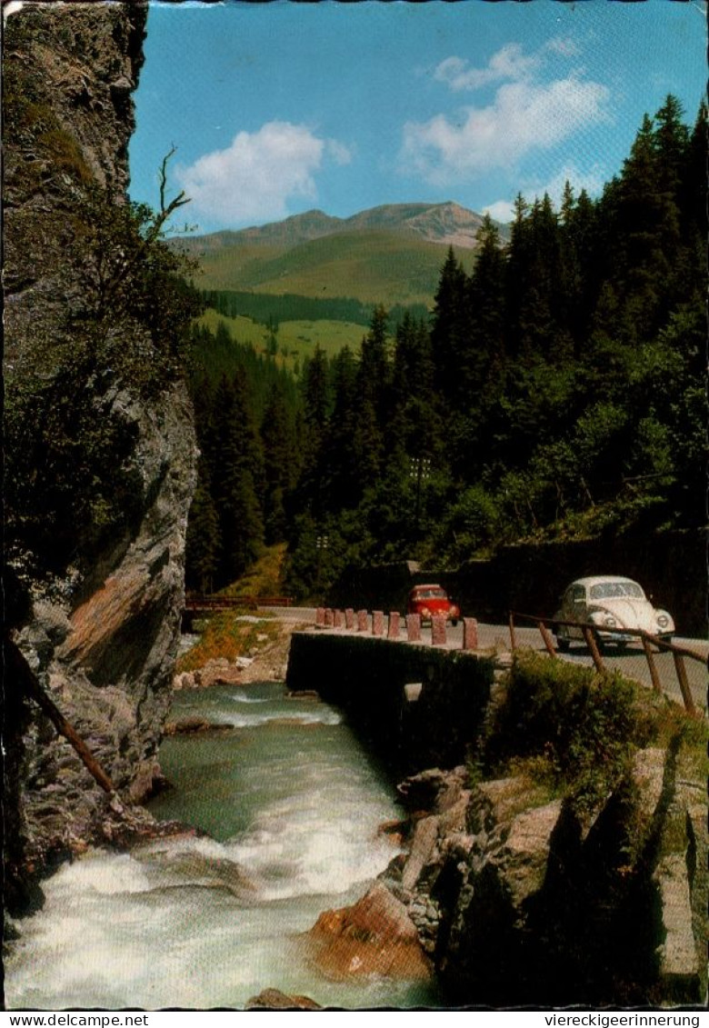 ! Ansichtskarte VW Käfer, Volkswagen, Zillertal In Tirol, Straße Nach Hintertux, Österreich - PKW