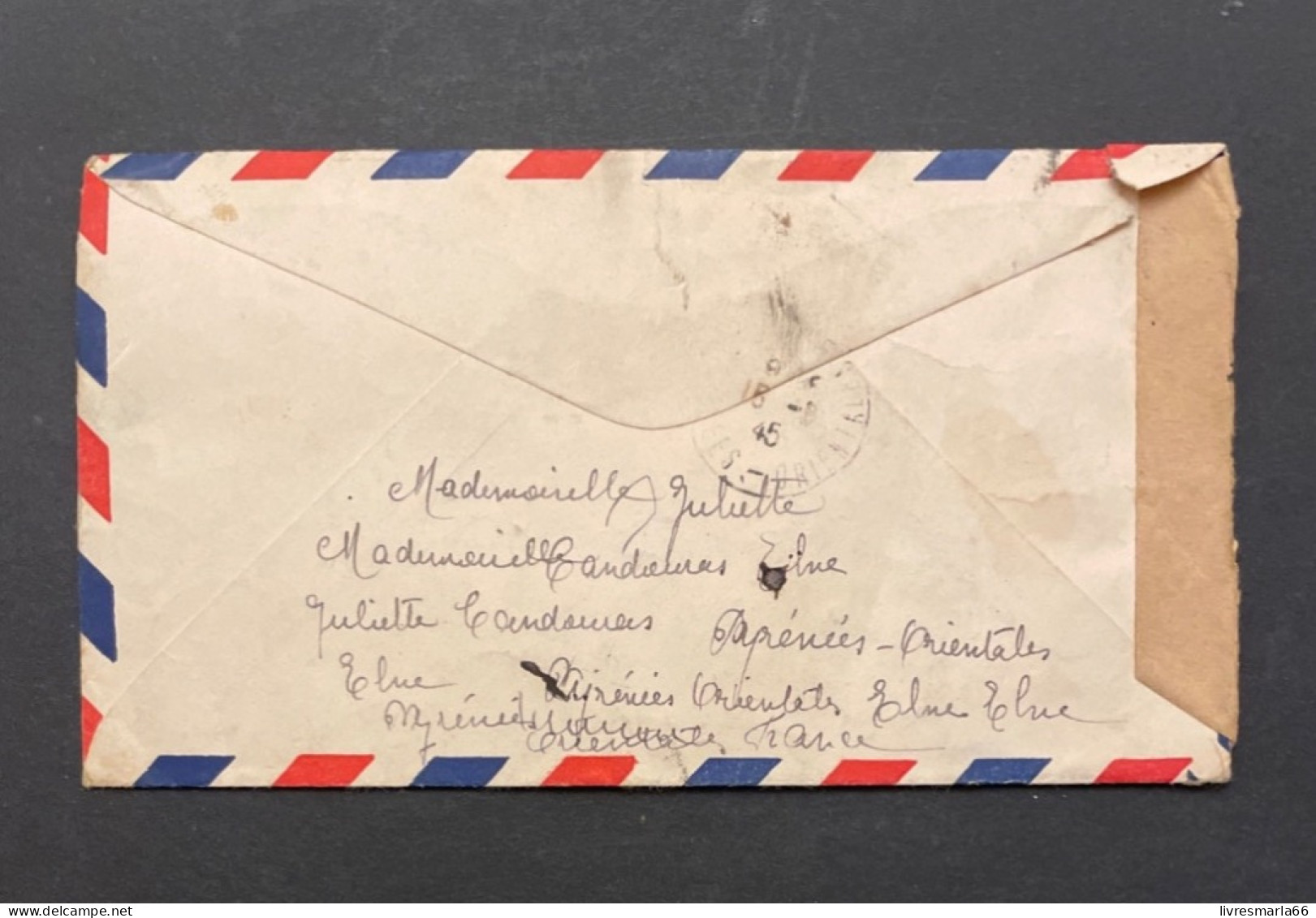 NOUVELLE CALÉDONIE Lettre Colonie 1945 CENSURE ALLIÉE 1945 Pour La France - Storia Postale