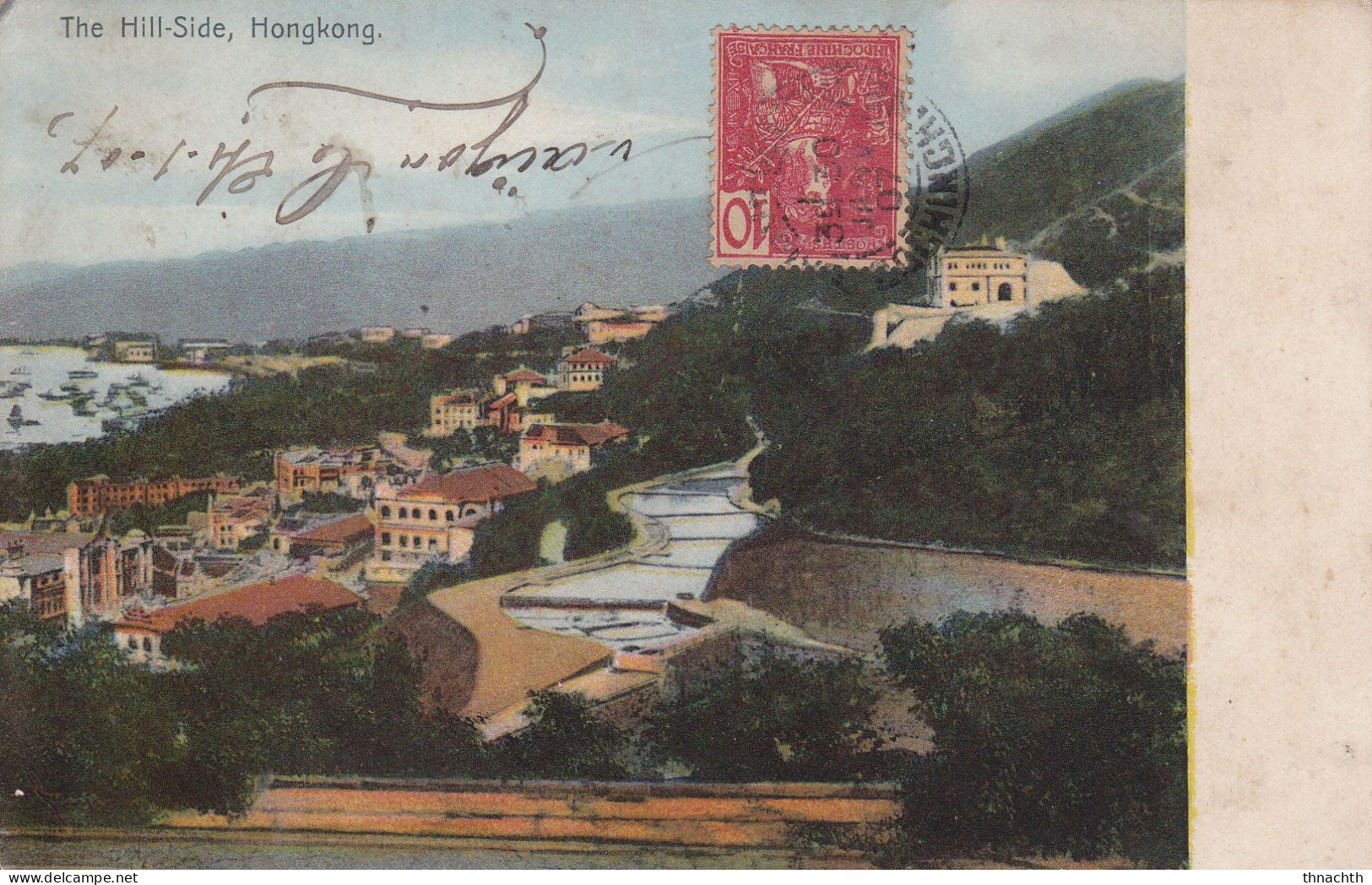 1907 THE HILL-SIDE HONG-KONG CHINE CHINA PUBLISHED BY M. STERNBERG - China (Hongkong)