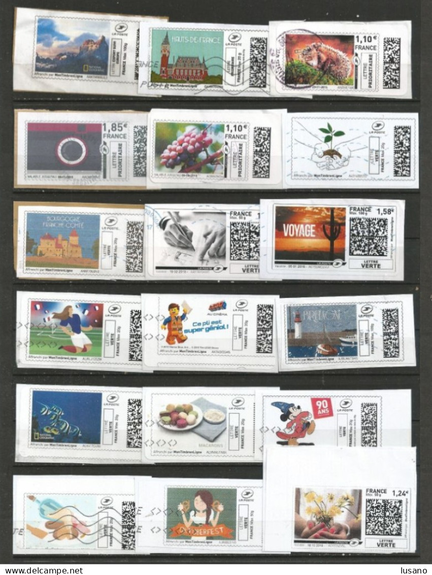 Lot De Montimbrenligne Sur Fragments Tous Différents - Printable Stamps (Montimbrenligne)