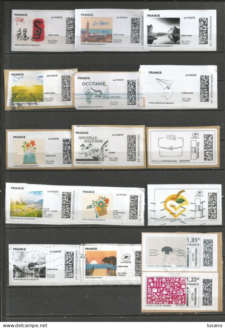 Lot De Montimbrenligne Sur Fragments Tous Différents - Printable Stamps (Montimbrenligne)
