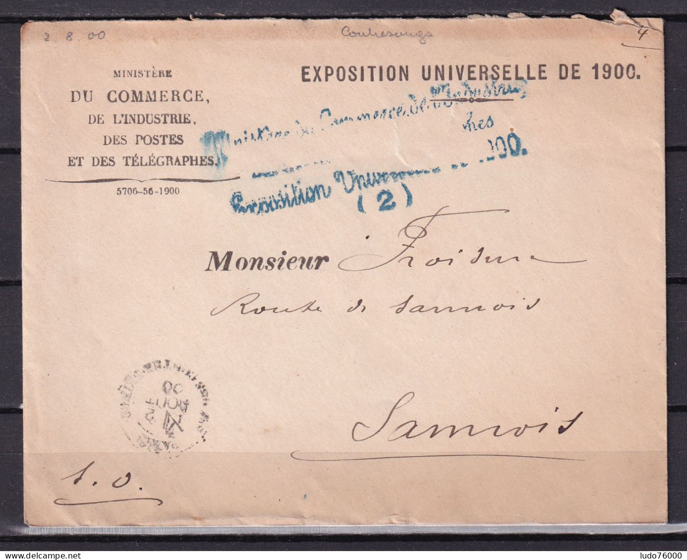 D 772 / ENVELOPPE EXPOSITION UNIVERSELLE DE 1900 - Collections