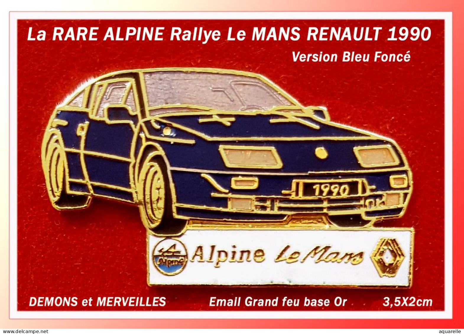 SUPERet Rare PIN'S "RENAULT ALPINE Le MANS BLEUE FONCEE" 1990 Démons Et Merveilles - Renault