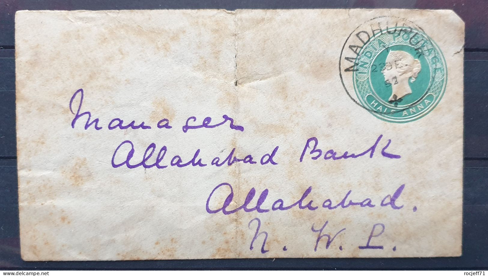 03 - 24 - India - Inde - Entier Postal Du Half Anna De Madhupur à Destination De Allahabad - 1882-1901 Imperio