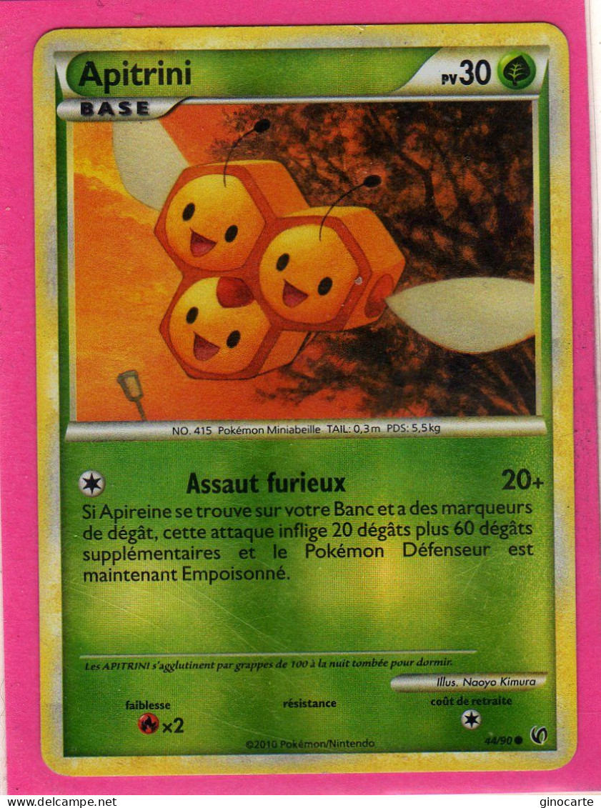 Carte Pokemon Francaise 2010 Heart Gold Indomptable 44/90 Apitrini 30pv Occasion Brillante - HeartGold & SoulSilver