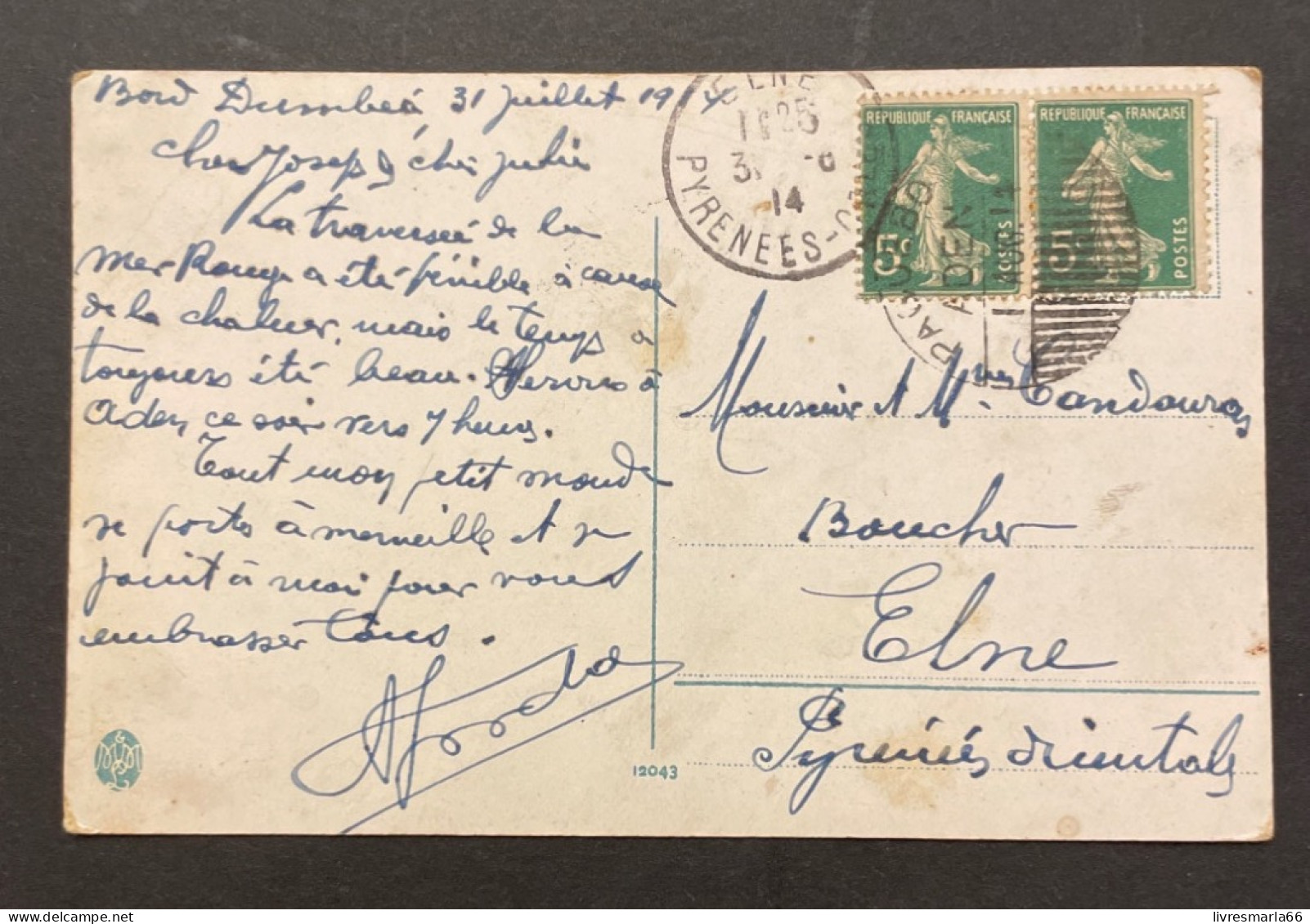 France Semeuse 5c Vert Oblitération Paquebot. Voir Scan - 1906-38 Semeuse Camée