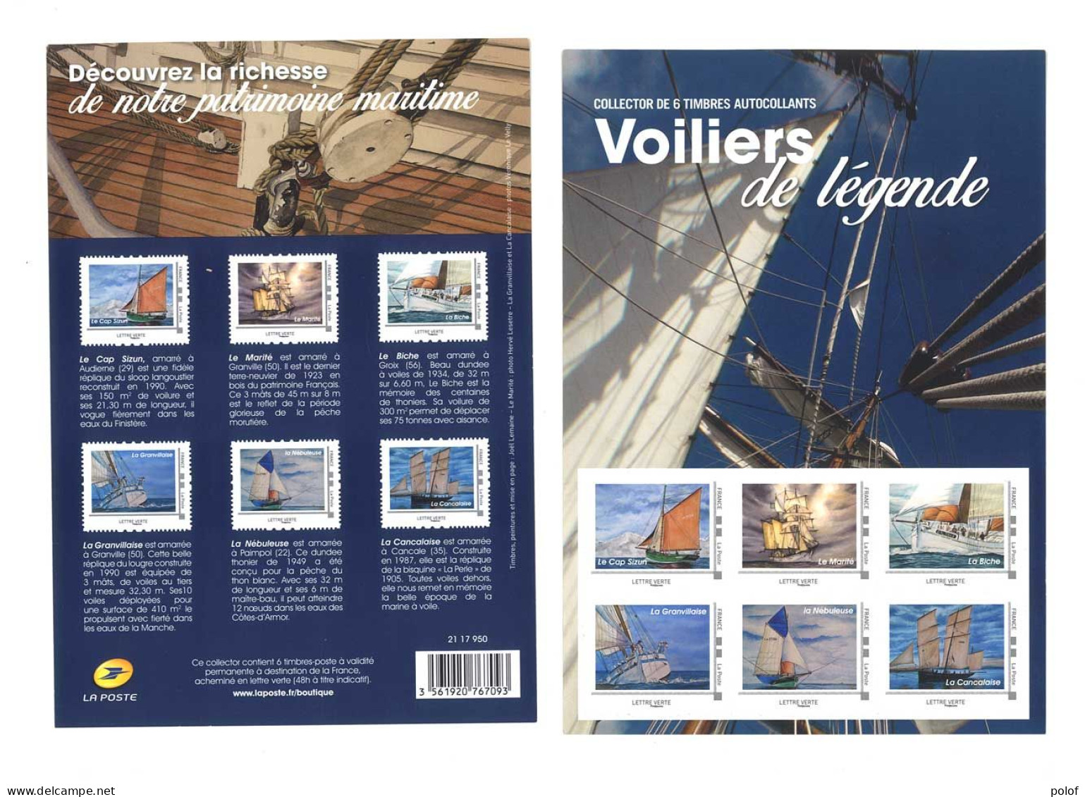 COLLECTOR -  Voiliers De Légende  - Bloc De 6 Timbres-Valeur Permanente-  (C 32) - Collectors