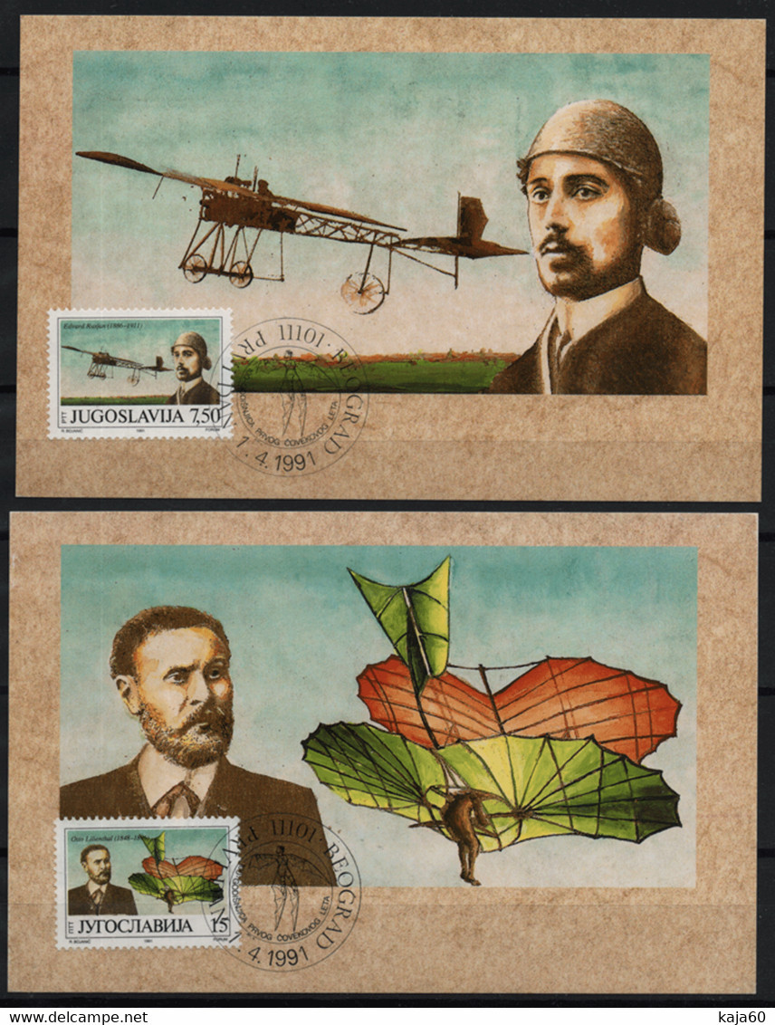 3715 Yugoslavia 1991 First Flight Centenary, MC - Maximum Cards