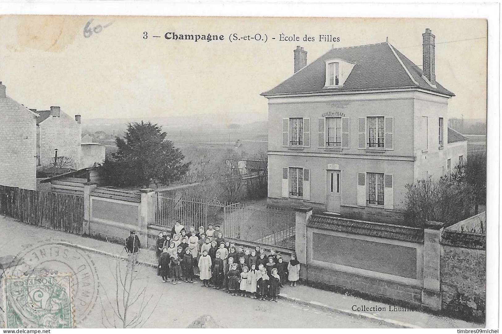 CPA Champagne Sur Oise Ecole Des Filles - Champagne Sur Oise