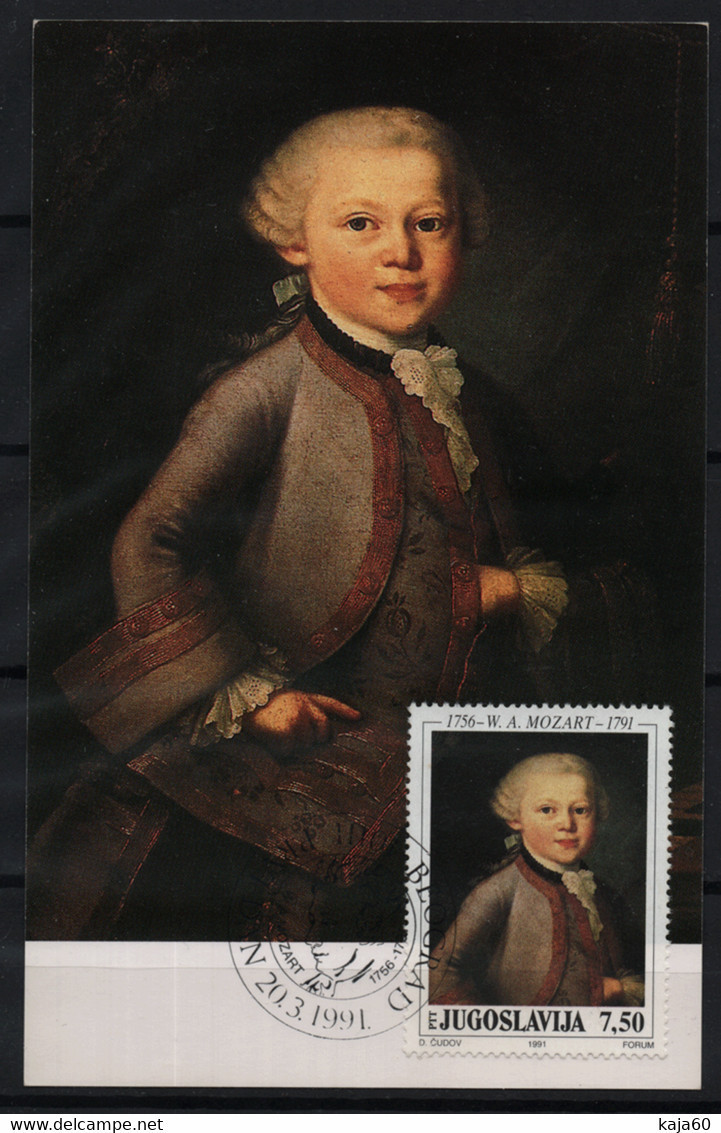 3714 Yugoslavia 1991 Wolfgang Amadeus Mozart - 200th Death Anniv. MC - Maximumkaarten