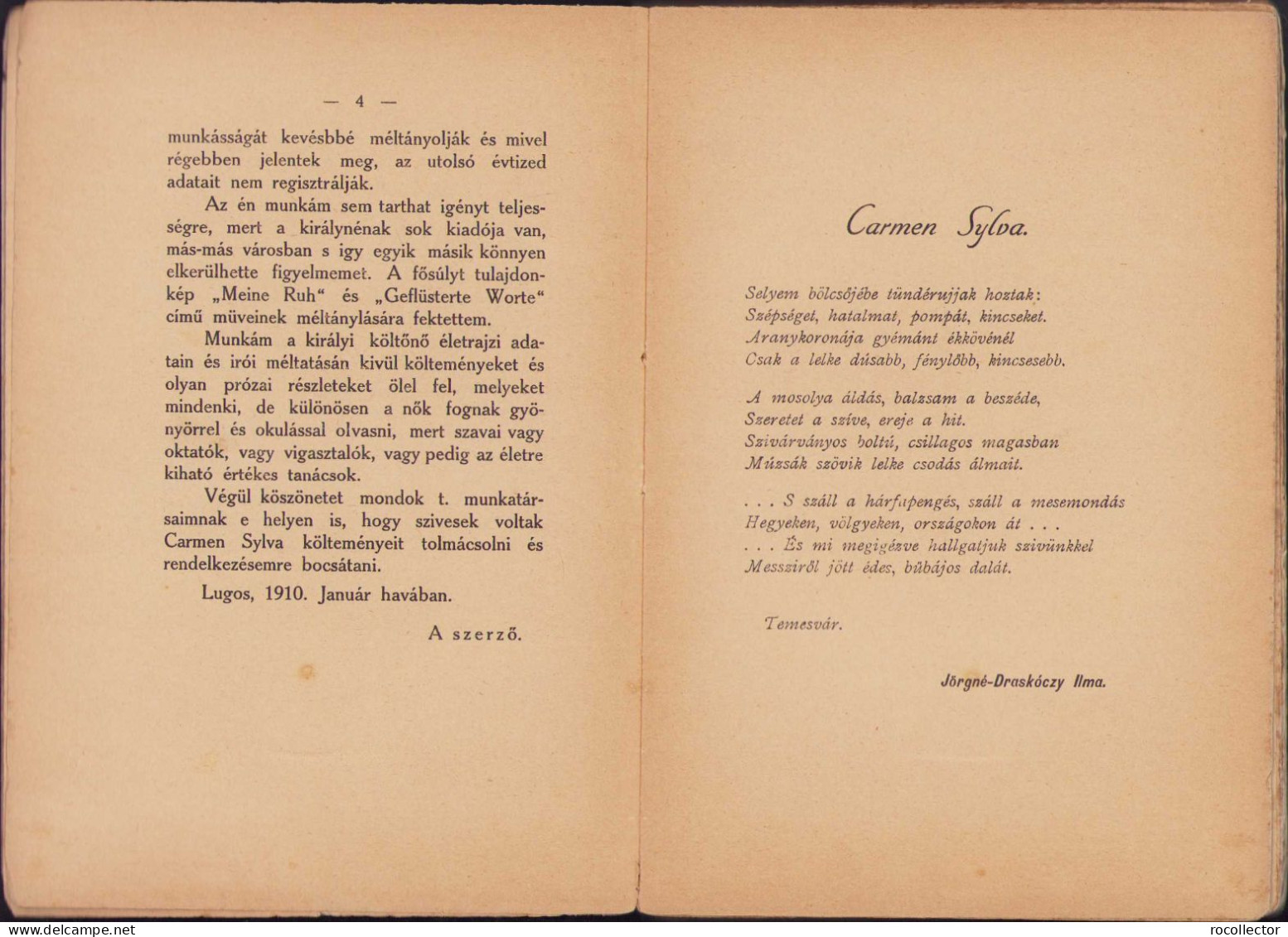 Carmen Sylva élete és Művei 1910 By Putnoky Miklós, Lugoj, Lugos 56SP - Libros Antiguos Y De Colección