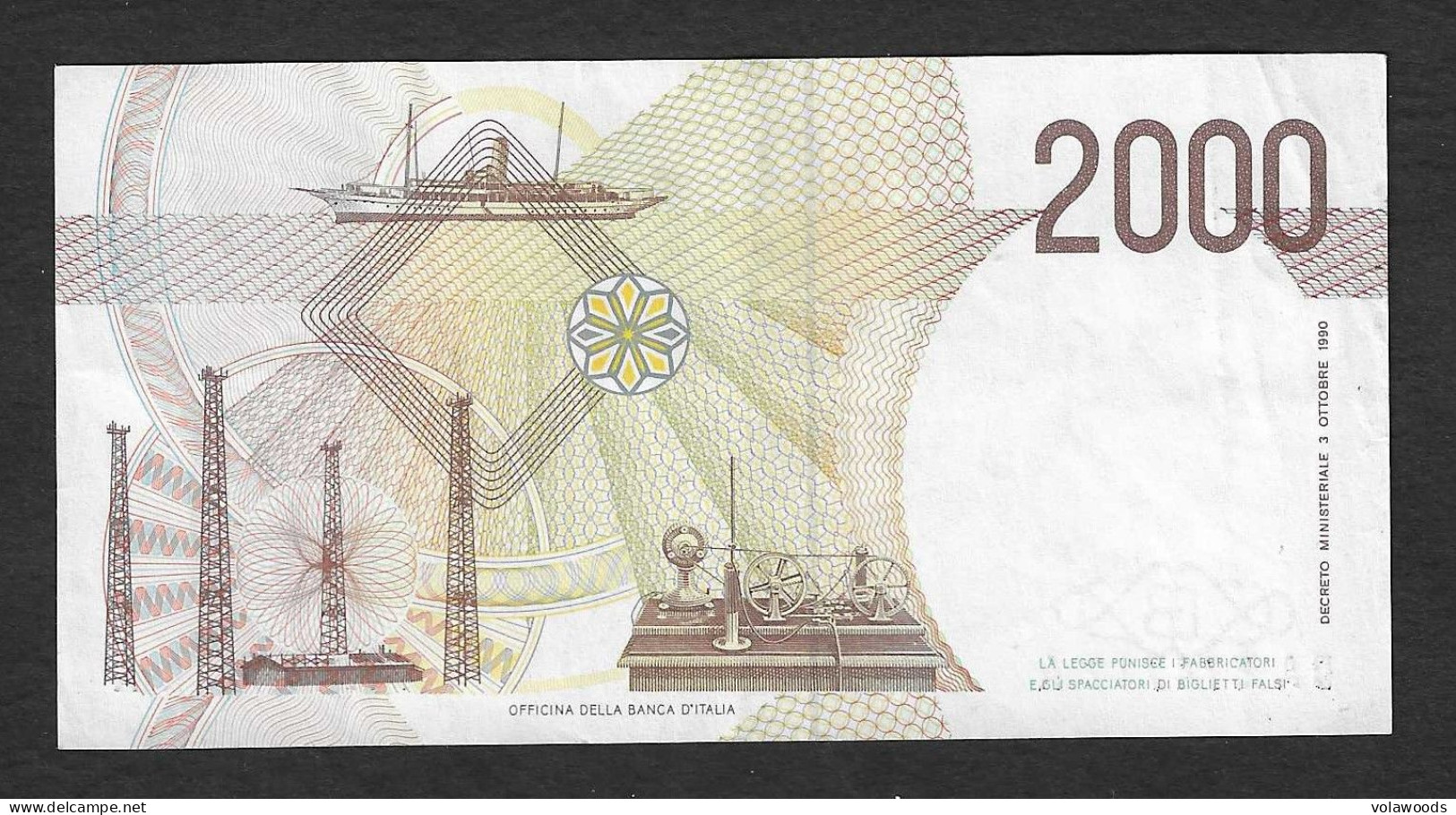 Italia - Banconota Circolata Da 2000 Lire "Marconi" P-115a.1 - 1990 #19 - 2.000 Lire