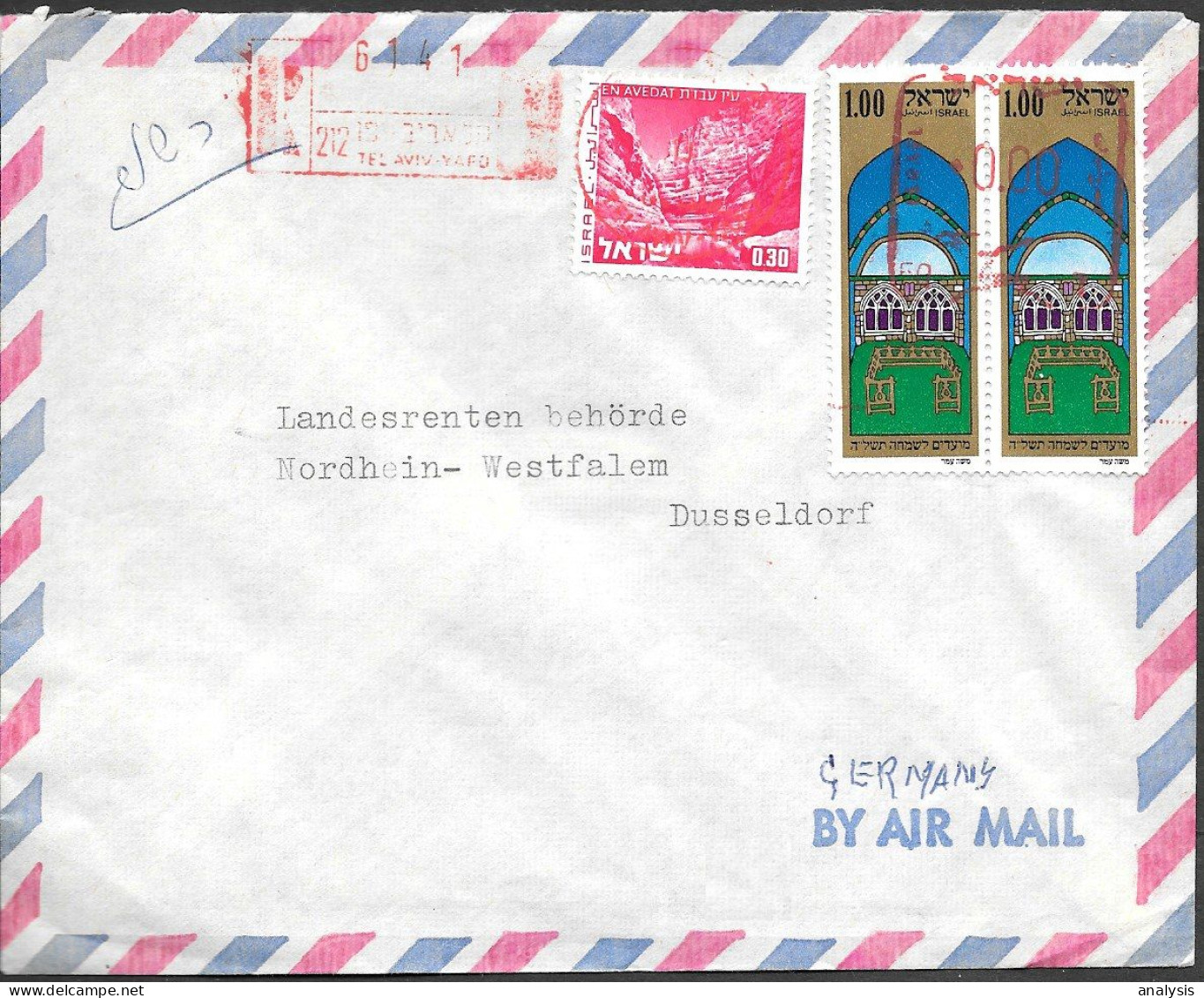 Israel Tel-Aviv Cover Mailed To Germany 1960s ##009 - Brieven En Documenten