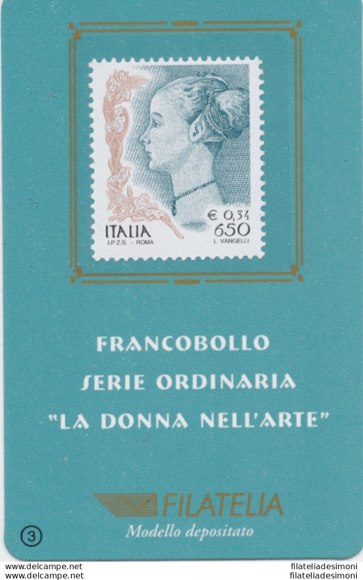 1999 Italia - Repubblica , Tessera Filatelica Donna Nell'Arte 0,34€ - Filatelistische Kaarten